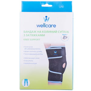 Бандаж на колінний суглоб WellCare (ВеллКеа) модель 52031 з затяжками універсальний