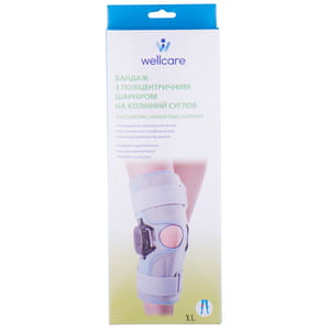 Бандаж на коленный сустав WellCare (ВеллКеа) модель 52014 с полицентричным шарниром размер XL