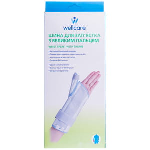 Бандаж шина для запястья с большим пальцем WellCare (ВеллКеа) модель 42012 S/R размер S правый