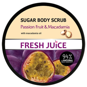 Скраб для тіла FRESH JUICЕ (Фреш джус) цукровий Passion Fruit & Macadamia (Маракуйя и макадамия) 225 мл