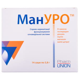 Мануро порошок для орального розчину для нормалізації функціонування сечовидільної системи в саше по 5.8 г 14 шт