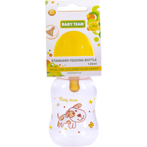 Пляшечка для годування дитяча BABY TEAM (Бебі Тім) артикул 1300 з латексною соскою з 0 місяців 125 мл