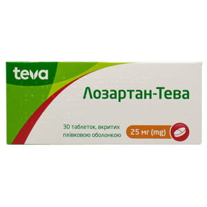 Лозартан-Тева табл. в/о 25мг №30