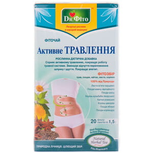 Фіточай ДОКТОР ФІТО Активне травлення у фільтр-пакетах по 1,5 г 20 шт