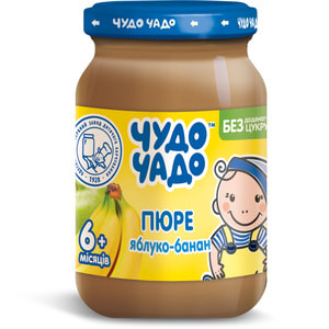 Пюре фруктове дитяче ЧУДО-ЧАДО Яблуко-банан без цукру з 6 місяців 170 г