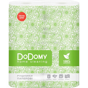 Рушники паперові DoDomy 2-х шарові 2 рулони