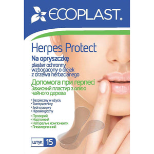 Пластир медичний Ecoplast (Екопласт) Допомога при герпесі 15 шт