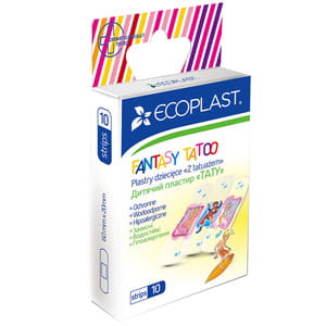 Пластир медичний Ecoplast (Екопласт) набір дитячий Тату прозорий 10 шт