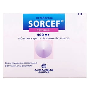 Сорцеф табл. в/о 400мг №10