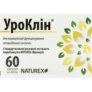 Капсули для поліпшення роботи сечовивідної системи УроКлін по 400 мг 6 блістерів по 10 шт
