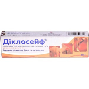 Діклосейф емул. гель д/зовніш. застос. 1,16% туба 30г