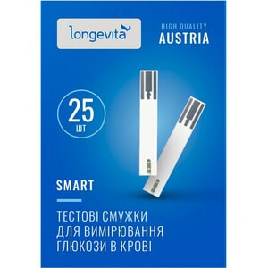 Тест-полоски для глюкометра Longevita (Лонгевита) Smart 25 шт