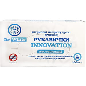 Рукавички Dr.White Innovation (Др.Вайт Інноватіон) оглядові нітрилові неприпудрені нестерильні розмір L 1 пара