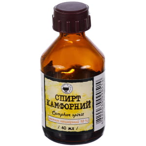 Спирт камфорний р-н нашкір. 10% фл. 40мл