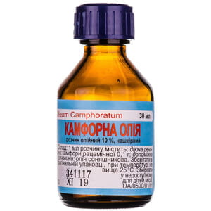 Камфорна олія р-н 10% фл. 30мл