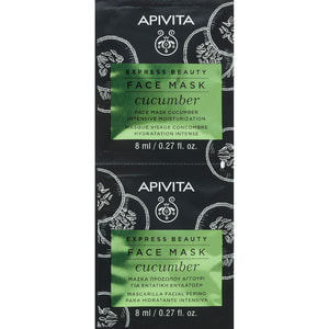 Маска для обличчя APIVITA (Апівіта) EXPRESS BEAUTY (Експрес бьюті) інтенсивно зволожуюча з огірком по 8 мл 2 шт