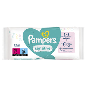Серветки вологі дитячі PAMPERS (Памперс) Sensitive (Сенситив) упаковка 52 шт